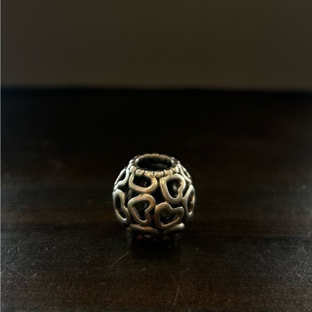 Pandora Sterling Silver “Hearts All Over” Bracelet Charm - Picture 2 of 3
